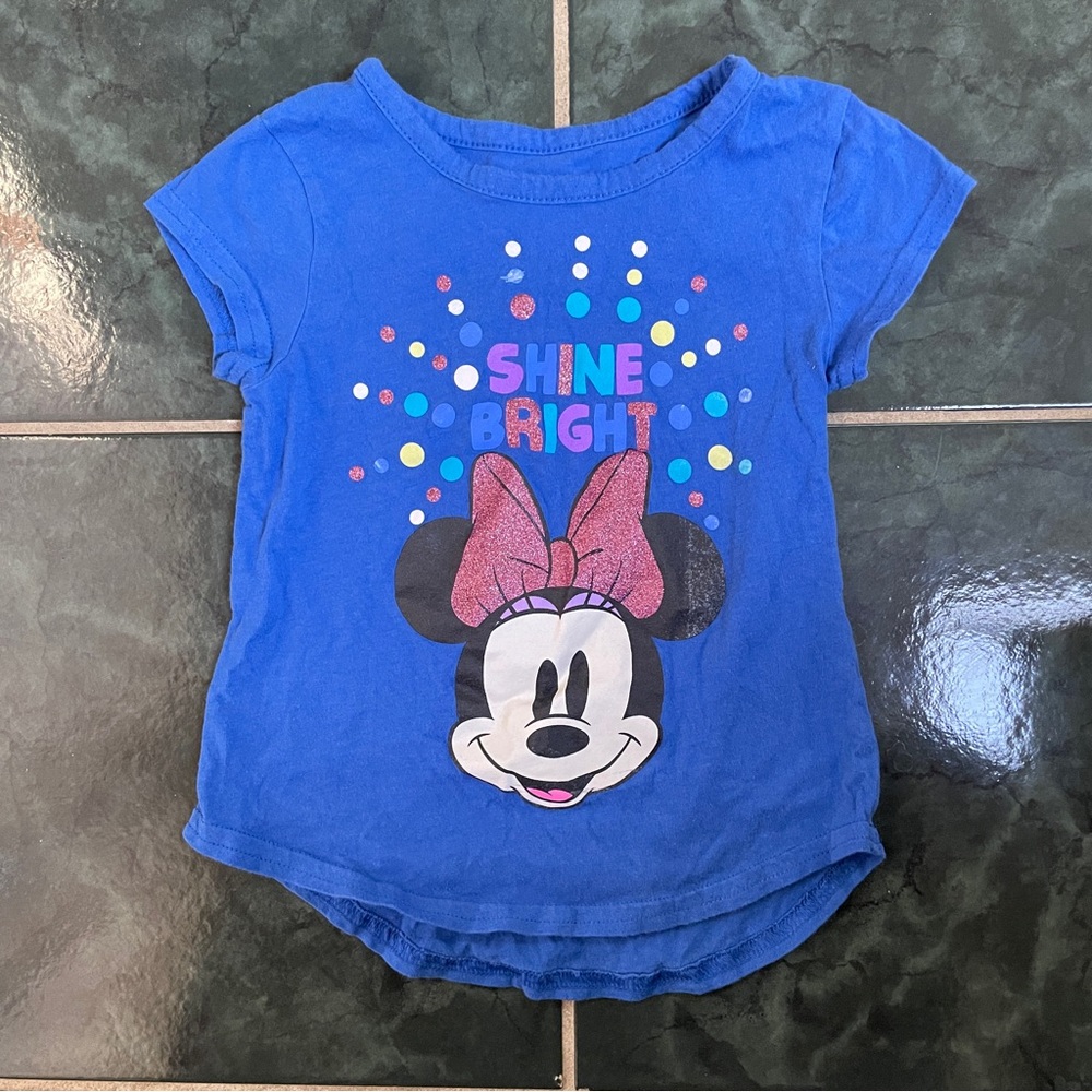 Disney Cotton Minnie Mouse Tee Girl’s 5 Blue